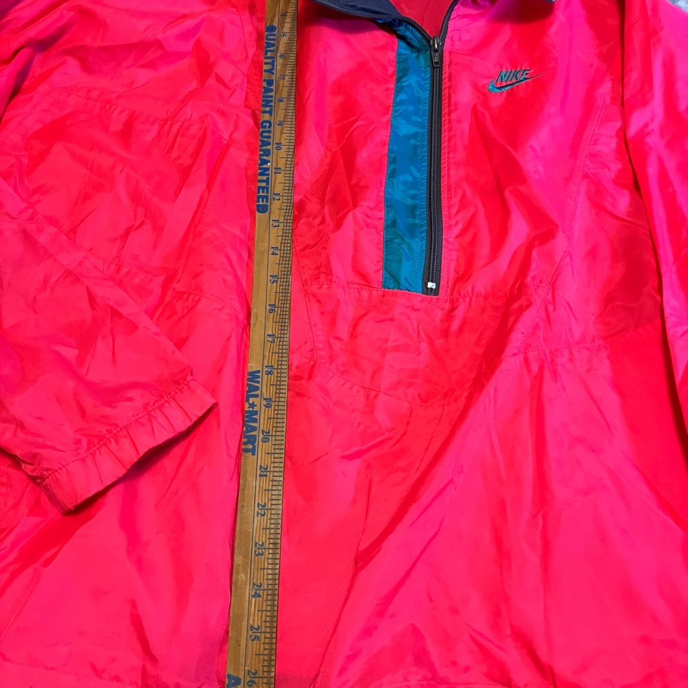 VNTG Nike Anorak Windbreaker Neon Pink Jacket Blue Swoosh Colorblock 90S XL READ - Picture 9 of 12